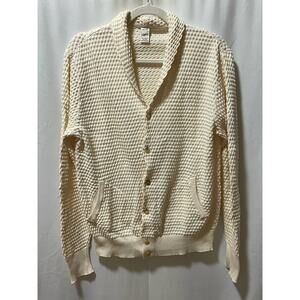 GRP Beige Bubble Waffle Knit Cotton Cardigan Size 2 (S)